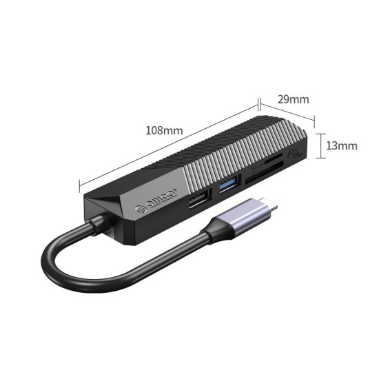 Orico докинг станция Docking Station Type-C 5-in-1 - MDK-5P Black - Card Reader, HDMI, USB3.0 x1, USB2.0 x1 Orico докинг станция Docking Station Type-C 5-in-1 - MDK-5P Black - Card Reader, HDMI, USB3.0 x1, USB2.0 x1