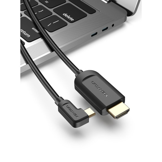 Vention Кабел Type-C to HDMI Cable Right Angle 1.5M Black - CGVBG Vention Кабел Type-C to HDMI Cable Right Angle 1.5M Black - CGVBG