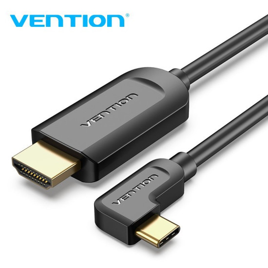 Vention Кабел Type-C to HDMI Cable Right Angle 1.5M Black - CGVBG Vention Кабел Type-C to HDMI Cable Right Angle 1.5M Black - CGVBG