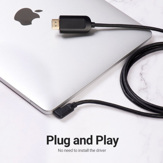 Vention Кабел Type-C to HDMI Cable Right Angle 1.5M Black - CGVBG Vention Кабел Type-C to HDMI Cable Right Angle 1.5M Black - CGVBG