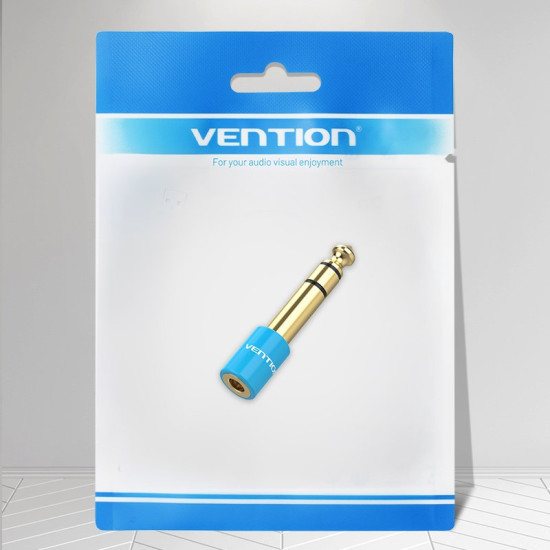Vention адаптер Adapter Audio 6.5mm M / 3.5mm F - Blue - VAB-S01-L Vention адаптер Adapter Audio 6.5mm M / 3.5mm F - Blue - VAB-S01-L