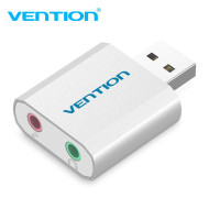 Vention външна звукова карта USB Sound card - Headphones, Mic, Silver - VAB-S13 Vention външна звукова карта USB Sound card - Headphones, Mic, Silver - VAB-S13