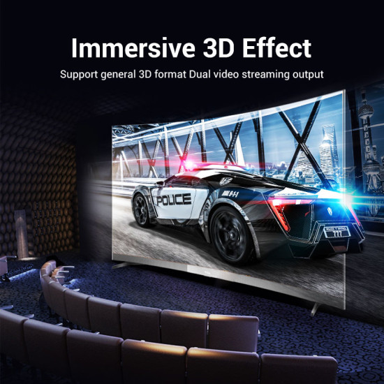 Vention Кабел Cable - Display Port v1.2 DP M / M Black 4K 2M - HACBH Vention Кабел Cable - Display Port v1.2 DP M / M Black 4K 2M - HACBH