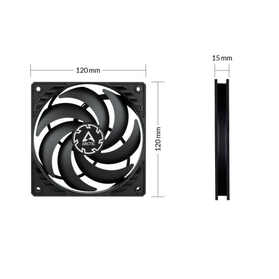 Arctic управляем вентилатор Fan 120x120x15mm - P12 SLIM PWM PST - 300-2100 RPM Arctic управляем вентилатор Fan 120x120x15mm - P12 SLIM PWM PST - 300-2100 RPM