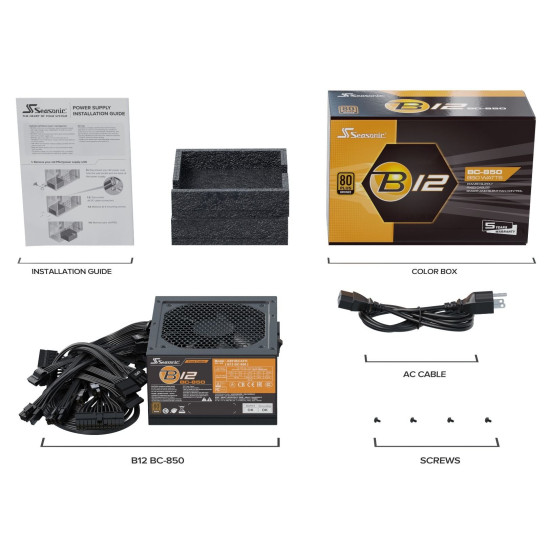 Seasonic Захранване PSU 850W Bronze - B12 BC-850 Seasonic Захранване PSU 850W Bronze - B12 BC-850