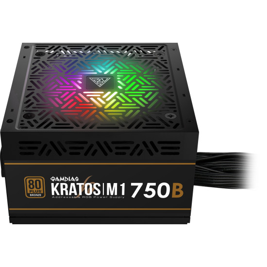 Gamdias Захранване PSU 750W Bronze Addressable RGB - KRATOS M1-750B Gamdias Захранване PSU 750W Bronze Addressable RGB - KRATOS M1-750B