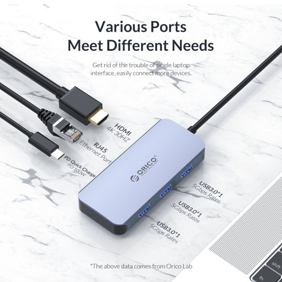 Orico докинг станция Docking Station Type-C Power Distribution 3.0 100W - LAN, HDMI, Type-C x 1, USB3.0 x 3 - MC-U602P Orico докинг станция Docking Station Type-C Power Distribution 3.0 100W - LAN, HDMI, Type-C x 1, USB3.0 x 3 - MC-U602P