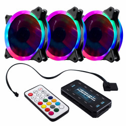 Makki комплект вентилатори FAN SET 3 x Fan 120mm RGB 2 rings, controller, remote Makki комплект вентилатори FAN SET 3 x Fan 120mm RGB 2 rings, controller, remote