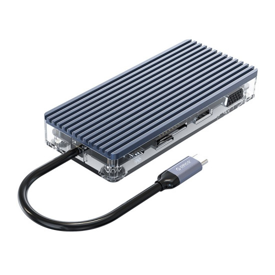 Orico докинг станция Type-C Docking Station Power Distribution 3.0 100W - HDMI, Type-C x 1, USB3.0 x 3, USB 2.0 x 1, LAN, SD, VGA, Audio - WB-11P-GY Orico докинг станция Type-C Docking Station Power Distribution 3.0 100W - HDMI, Type-C x 1, USB3.0 x 3, USB 2.0 x 1, LAN, SD, VGA, Audio - WB-11P-GY