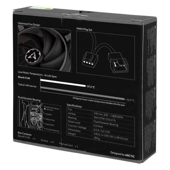 Arctic вентилатор Fan 140mm BioniX F140 Grey Arctic вентилатор Fan 140mm BioniX F140 Grey