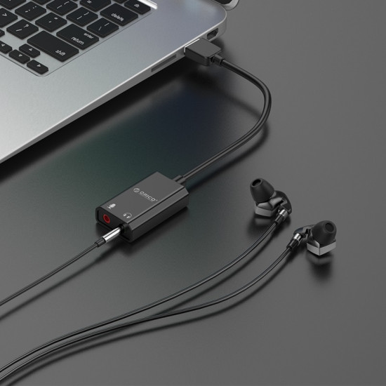 Orico външна звукова карта USB Sound card - Headphones, Mic, Black - SKT2-BK Orico външна звукова карта USB Sound card - Headphones, Mic, Black - SKT2-BK