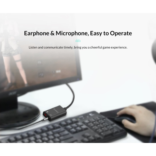 Orico външна звукова карта USB Sound card - Headphones, Mic, Black - SKT2-BK Orico външна звукова карта USB Sound card - Headphones, Mic, Black - SKT2-BK