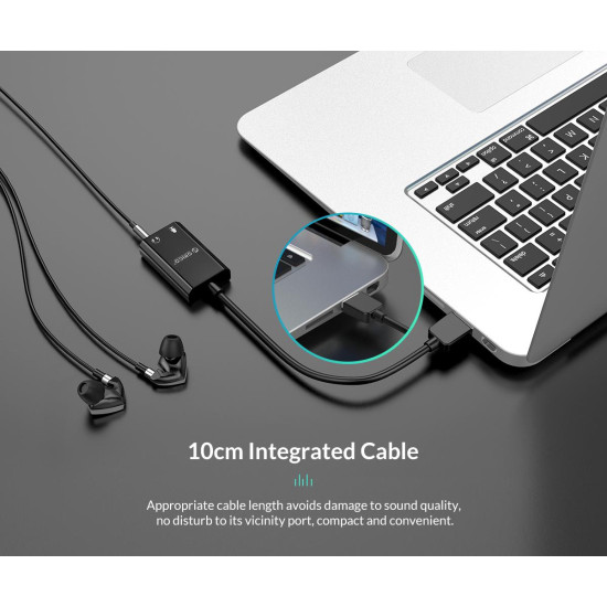 Orico външна звукова карта USB Sound card - Headphones, Mic, Black - SKT2-BK Orico външна звукова карта USB Sound card - Headphones, Mic, Black - SKT2-BK