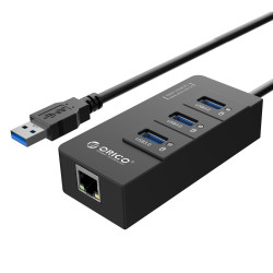 Orico хъб USB3.0 HUB 4 port + LAN - HR01-U3 Orico хъб USB3.0 HUB 4 port + LAN - HR01-U3