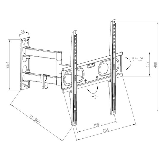 Makki стенна стойка за телевизор TV Mount - PM65 - Adjustable, 26 Makki стенна стойка за телевизор TV Mount - PM65 - Adjustable, 26