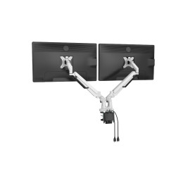 Makki Стойка за два монитора Monitor Mount - GL732 Aluminuim White - 2 Monitors, Gas Lifters, 2 x USB3.0 - MA-GL732-U3-WH Makki Стойка за два монитора Monitor Mount - GL732 Aluminuim White - 2 Monitors, Gas Lifters, 2 x USB3.0 - MA-GL732-U3-WH