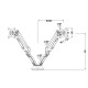 Makki Стойка за два монитора Monitor Mount - GL502 Aluminuim Black - 2 Monitors, Gas Lifters - MA-GL502-BK Makki Стойка за два монитора Monitor Mount - GL502 Aluminuim Black - 2 Monitors, Gas Lifters - MA-GL502-BK