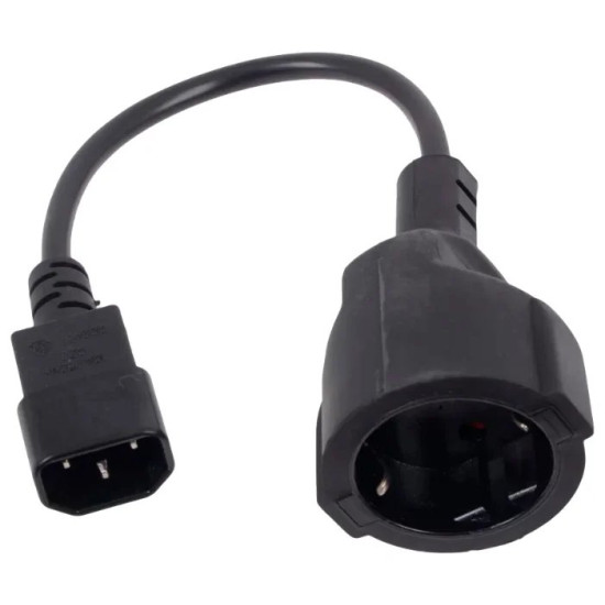 VCom захранващ кабел Cable Power Ext IEC 320 C14 / SCHUKO F 0.2m 16A Black - CE002-CU1.5mm-0.2m VCom захранващ кабел Cable Power Ext IEC 320 C14 / SCHUKO F 0.2m 16A Black - CE002-CU1.5mm-0.2m