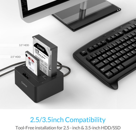 Orico докинг станция Storage - HDD/SSD Dock - 2 BAY Clone 2.5/3.5 USB3.0 - 6629US3-C Orico докинг станция Storage - HDD/SSD Dock - 2 BAY Clone 2.5/3.5 USB3.0 - 6629US3-C