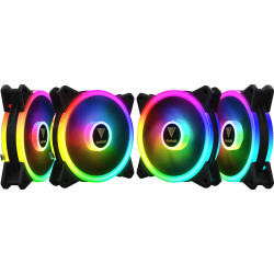 Gamdias Комплект вентилатори Fan Pack 4x120mm addressable RGB 5V 3 pin + remote controller - AEOLUS M2-1204 Gamdias Комплект вентилатори Fan Pack 4x120mm addressable RGB 5V 3 pin + remote controller - AEOLUS M2-1204