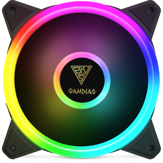 Gamdias Комплект вентилатори Fan Pack 4x120mm addressable RGB 5V 3 pin + remote controller - AEOLUS M2-1204 Gamdias Комплект вентилатори Fan Pack 4x120mm addressable RGB 5V 3 pin + remote controller - AEOLUS M2-1204