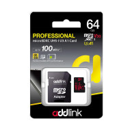 Addlink карта памет microSDXC 64GB Professional Class 10+ UHS-1 V30 U3  Adapter - ad64GBMSXU3A Addlink карта памет microSDXC 64GB Professional Class 10+ UHS-1 V30 U3  Adapter - ad64GBMSXU3A