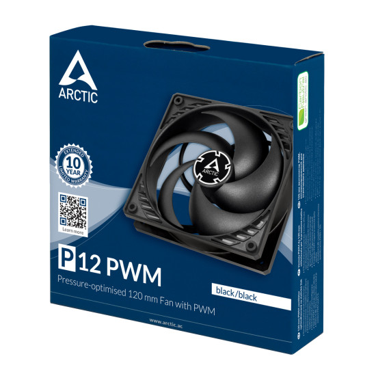 Arctic управляем вентилатор Fan 120mm P12 PWM - black/black 200-1800rpm - ACFAN00119A Arctic управляем вентилатор Fan 120mm P12 PWM - black/black 200-1800rpm - ACFAN00119A