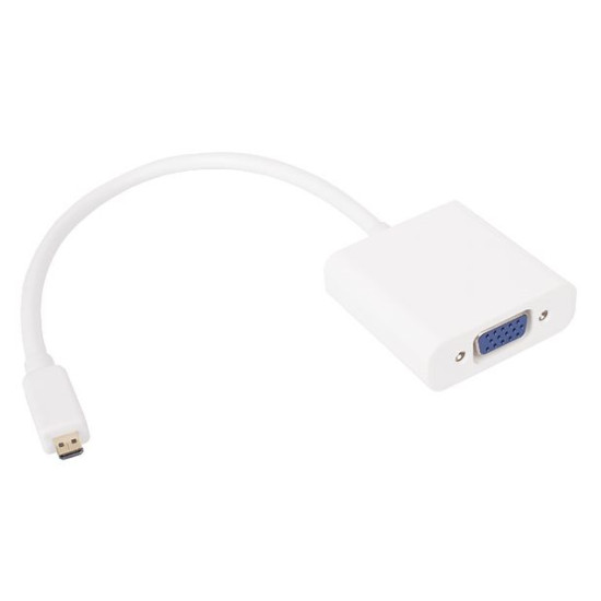 VCom Адаптер Adapter Mini HDMI CM to VGA F White - CG592-0.15m