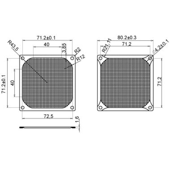 Evercool Филтър Fan Filter Metal Black - 80mm Evercool Филтър Fan Filter Metal Black - 80mm