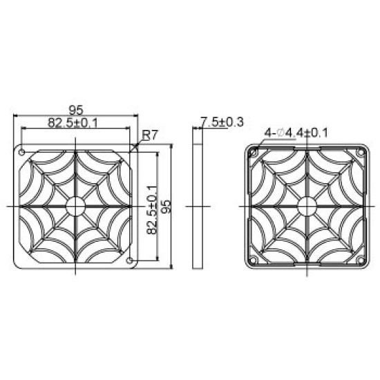Evercool Филтър Fan Filter Plastic - 92mm Evercool Филтър Fan Filter Plastic - 92mm