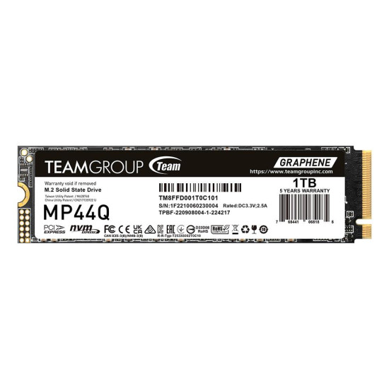 SSD Team Group MP44Q, M.2 2280 NVMe, 1TB, PCI-e 4.0 x4 SSD Team Group MP44Q, M.2 2280 NVMe, 1TB, PCI-e 4.0 x4