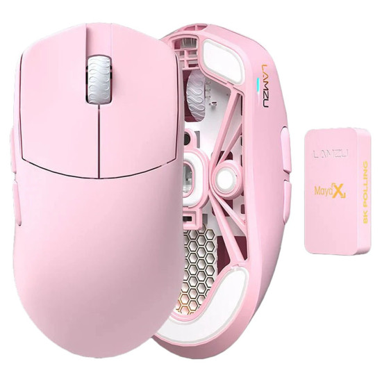 Lamzu професионална геймърска мишка MAYA X 8K - Wireless Gaming Mouse - Light Pink Lamzu професионална геймърска мишка MAYA X 8K - Wireless Gaming Mouse - Light Pink
