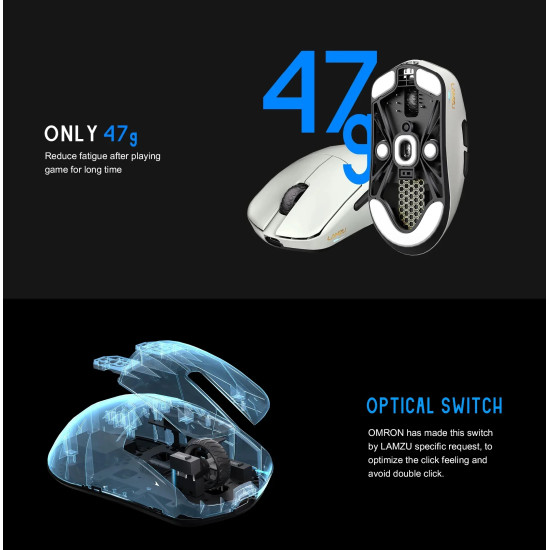 Lamzu професионална геймърска мишка MAYA X 8K - Wireless Gaming Mouse - Light Pink Lamzu професионална геймърска мишка MAYA X 8K - Wireless Gaming Mouse - Light Pink