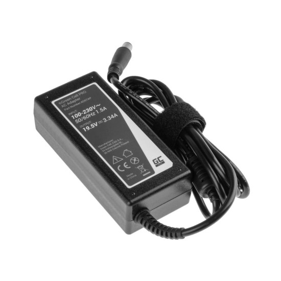 Захранване за лаптоп GREEN CELL, AC Adapter за DELL  PRO Charger / AC Adapter 19.5V 3.34A 65W for Dell Latitude E6330 E6410 E6430 E6530 E7440 Inspiron 15 5558 15R N5110
