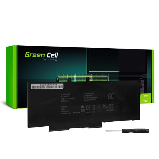Батерия за лаптоп  DELL Latitude 5280 5290 5480 5490 5491 5495 5580 5590 5591 Precision 3520 3530 93FTF GJKNX 7,6V 6200mAh GREEN CELL