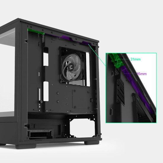 Zalman кутия Case mATX - P10 Black
