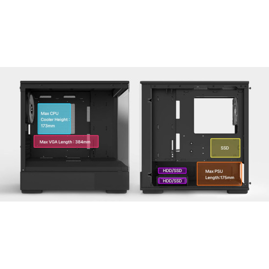 Zalman кутия Case mATX - P10 Black