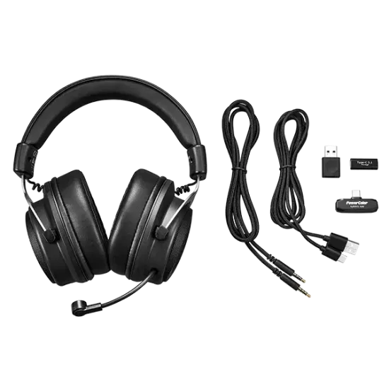 Геймърски безжични слушалки PowerColor Alphyn AH10 - Черни Геймърски безжични слушалки PowerColor Alphyn AH10 - Черни