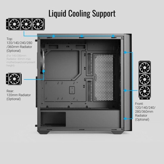 AeroCool кутия Case ATX - D502A Black, Addressable RGB AeroCool кутия Case ATX - D502A Black, Addressable RGB