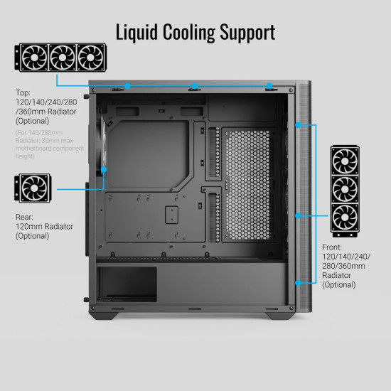 AeroCool кутия Case ATX - D501A Black, Addressable RGB, Wood AeroCool кутия Case ATX - D501A Black, Addressable RGB, Wood