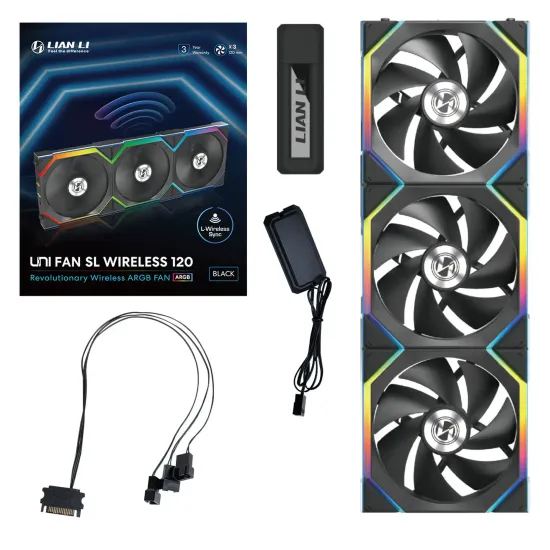 3Pack Fans Lian Li UNI FAN SL Wireless ARGB PWM - 120 mm Black + Controller 3Pack Fans Lian Li UNI FAN SL Wireless ARGB PWM - 120 mm Black + Controller