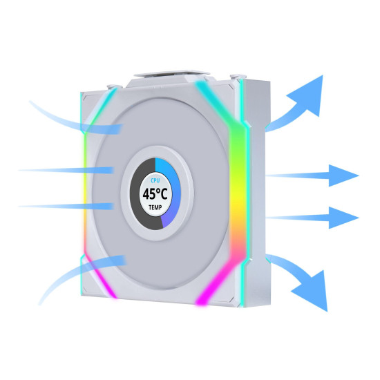 Lian Li UNI FAN SL Wireless LCD ARGB PWM Fan - 120 mm White Lian Li UNI FAN SL Wireless LCD ARGB PWM Fan - 120 mm White