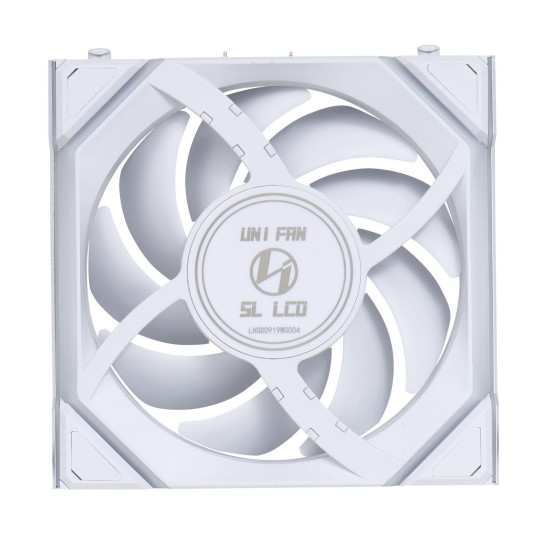 Lian Li UNI FAN SL Wireless LCD ARGB PWM Reverse Blade Fan - 120 mm White Lian Li UNI FAN SL Wireless LCD ARGB PWM Reverse Blade Fan - 120 mm White