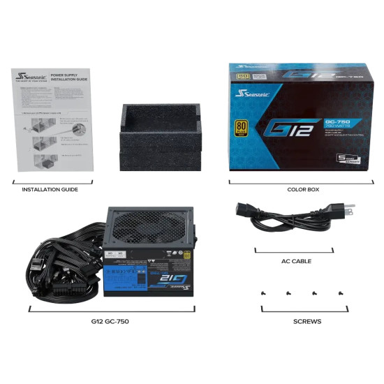 Seasonic Захранване PSU 750W Gold - G12 GC-750 V2 - SSP-750RT2