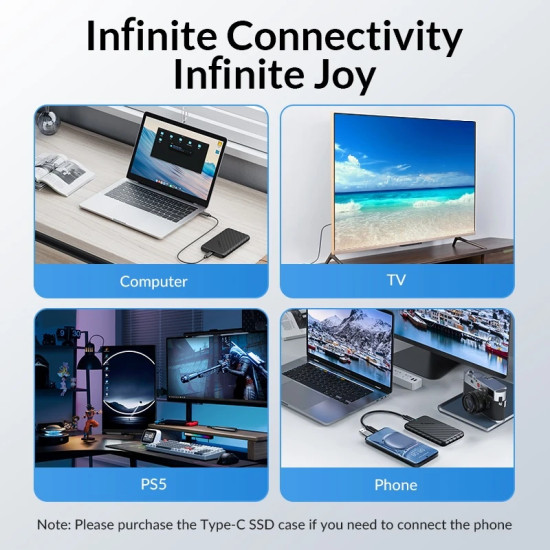 Orico външна кутия за диск Storage - Case - 2.5 inch USB-C Black - 25PW1C-C3-BK Orico външна кутия за диск Storage - Case - 2.5 inch USB-C Black - 25PW1C-C3-BK