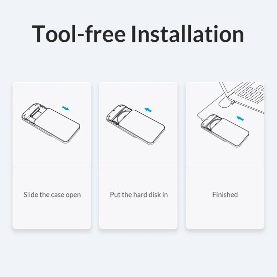 Orico външна кутия за диск Storage - Case - 2.5 inch USB-C Black - 25PW1C-C3-BK Orico външна кутия за диск Storage - Case - 2.5 inch USB-C Black - 25PW1C-C3-BK