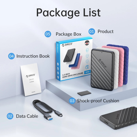 Orico външна кутия за диск Storage - Case - 2.5 inch USB-C Black - 25PW1C-C3-BK Orico външна кутия за диск Storage - Case - 2.5 inch USB-C Black - 25PW1C-C3-BK