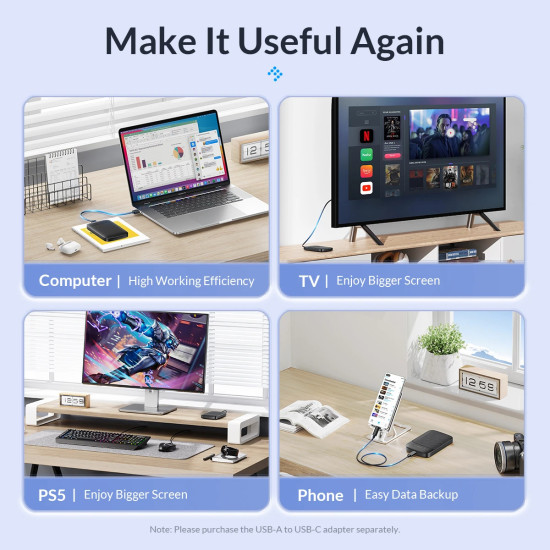 Orico кутия за диск Storage - Case - 2.5 inch USB-C - 2020C3-V1-BK Orico кутия за диск Storage - Case - 2.5 inch USB-C - 2020C3-V1-BK