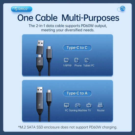 Orico външна кутия за диск Storage - Case - M.2 NVMe Dual-Bay - USB-C 10Gbps, Aluminium - AM2C3-2N-GY Orico външна кутия за диск Storage - Case - M.2 NVMe Dual-Bay - USB-C 10Gbps, Aluminium - AM2C3-2N-GY