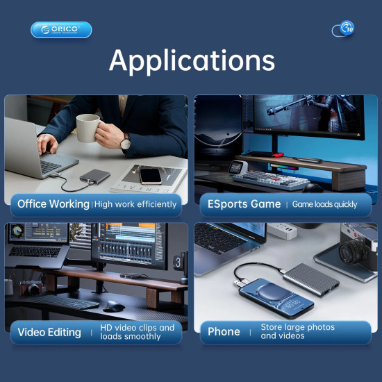 Orico външна кутия за диск Storage - Case - M.2 NVMe Dual-Bay - USB-C 10Gbps, Aluminium - AM2C3-2N-GY Orico външна кутия за диск Storage - Case - M.2 NVMe Dual-Bay - USB-C 10Gbps, Aluminium - AM2C3-2N-GY